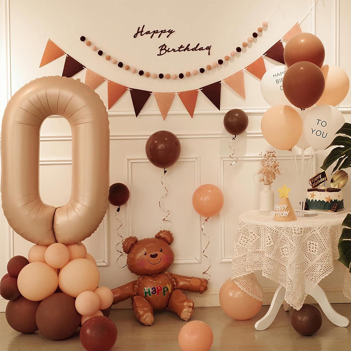 Balon Din Folie Metalizata, 100 Cm, Ambalaj Individual, Pai Inclus, Crem - vivimall.ro