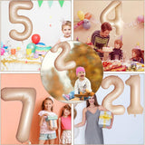 Balon Din Folie Metalizata, Figurina Cifra, Tema Aniversare 100 Cm, Ambalaj Individual, Pai Inclus, Umflare Cu Aer Sau Heliu, Crem