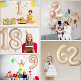 Balon Din Folie Metalizata, Figurina Cifra, Tema Aniversare 100 Cm, Ambalaj Individual, Pai Inclus, Umflare Cu Aer Sau Heliu, Crem