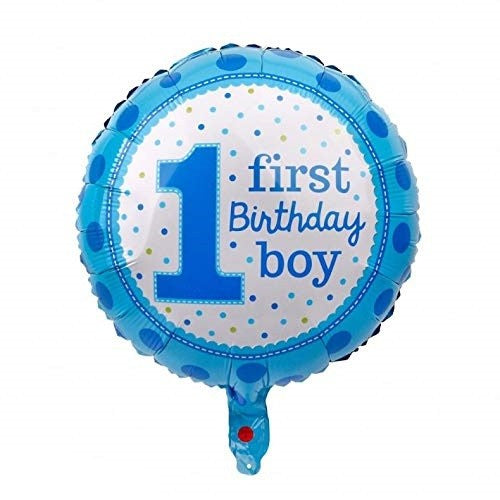 Balon Din Folie Metalizata, Prima Aniversare, 45 Cm, Ambalaj Individual, Pai Inclus, Umflare Cu Aer Sau Heliu - vivimall.ro