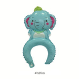 Balon din Folie Metalizata, Vivimall, Tip Coronita, Model Elefant, Ambalaj Individual, Pai Inclus, Umflare cu Aer sau Heliu, 47 x 27 cm, Albastru - vivimall.ro