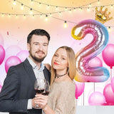 Balon Din Folie Metalizata, Figurina Cifra Gradient, Tema Aniversare 80 Cm, Ambalaj Individual, Pai Inclus, Umflare Cu Aer Sau Heliu, Coronita, Cifra 2 - vivimall.ro