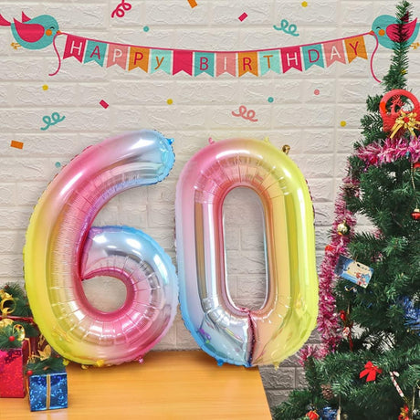 Balon din Folie Metalizata Gradient Vivimall, Figurina Cifra, Tema Aniversare 100 cm, Ambalaj Individual, Pai inclus, Umflare cu Aer sau Heliu, Multicolor, Cifra 0 - vivimall.ro