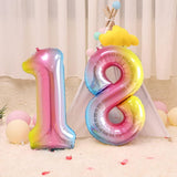 Balon Din Folie Metalizata Gradient Figurina Cifra, Tema Aniversare 100 Cm, Ambalaj Individual, Pai Inclus, Umflare Cu Aer Sau Heliu, Cifra 1 - vivimall.ro