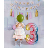 Balon din Folie Metalizata Gradient Vivimall, Figurina Cifra, Tema Aniversare 100 cm, Ambalaj Individual, Pai inclus, Umflare cu Aer sau Heliu, Multicolor, Cifra 3 - vivimall.ro