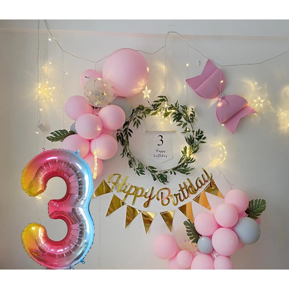 Balon din Folie Metalizata Gradient Vivimall, Figurina Cifra, Tema Aniversare 100 cm, Ambalaj Individual, Pai inclus, Umflare cu Aer sau Heliu, Multicolor, Cifra 3 - vivimall.ro