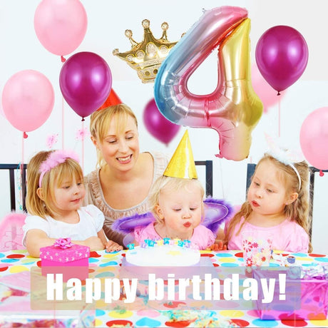 Balon din Folie Metalizata Gradient Vivimall, Figurina Cifra, Tema Aniversare 100 cm, Ambalaj Individual, Pai inclus, Umflare cu Aer sau Heliu, Multicolor, Cifra 4 - vivimall.ro