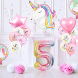 Balon din Folie Metalizata Gradient Vivimall, Figurina Cifra, Tema Aniversare 100 cm, Ambalaj Individual, Pai inclus, Umflare cu Aer sau Heliu, Multicolor, Cifra 5 - vivimall.ro