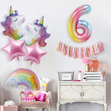 Balon Din Folie Metalizata Gradient Figurina Cifra, Tema Aniversare 100 Cm, Ambalaj Individual, Pai Inclus, Umflare Cu Aer Sau Heliu, Cifra 6 - vivimall.ro