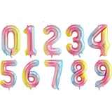 Balon Din Folie Metalizata Gradient Figurina Cifra, Tema Aniversare 100 Cm, Ambalaj Individual, Pai Inclus, Umflare Cu Aer Sau Heliu, Cifra 9 - vivimall.ro