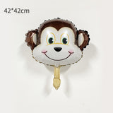 Balon Din Folie Metalizata, Mini Figurine Animalute, Model Maimutica, Tematica Aniversare, Ambalaj Individual, Pai Inclus, Umflare Cu Aer Sau Heliu,
