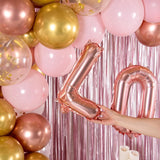 Balon Folie Metalizata Litera L, 40 Cm, Umflati Cu Heliu Sau Aer, Ambalaj Individual, Pai Inclus, Rose Gold - vivimall.ro