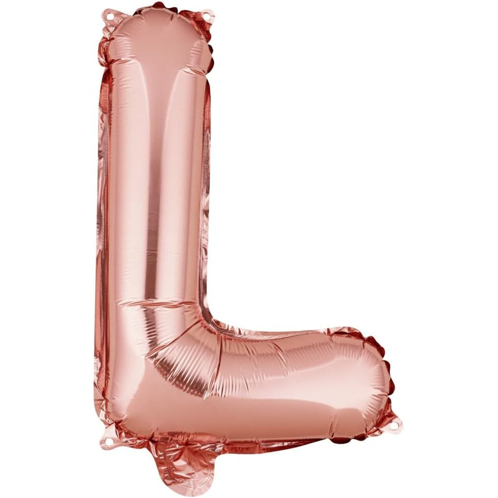 Balon Folie Metalizata Litera L, 40 Cm, Umflati Cu Heliu Sau Aer, Ambalaj Individual, Pai Inclus, Rose Gold - vivimall.ro