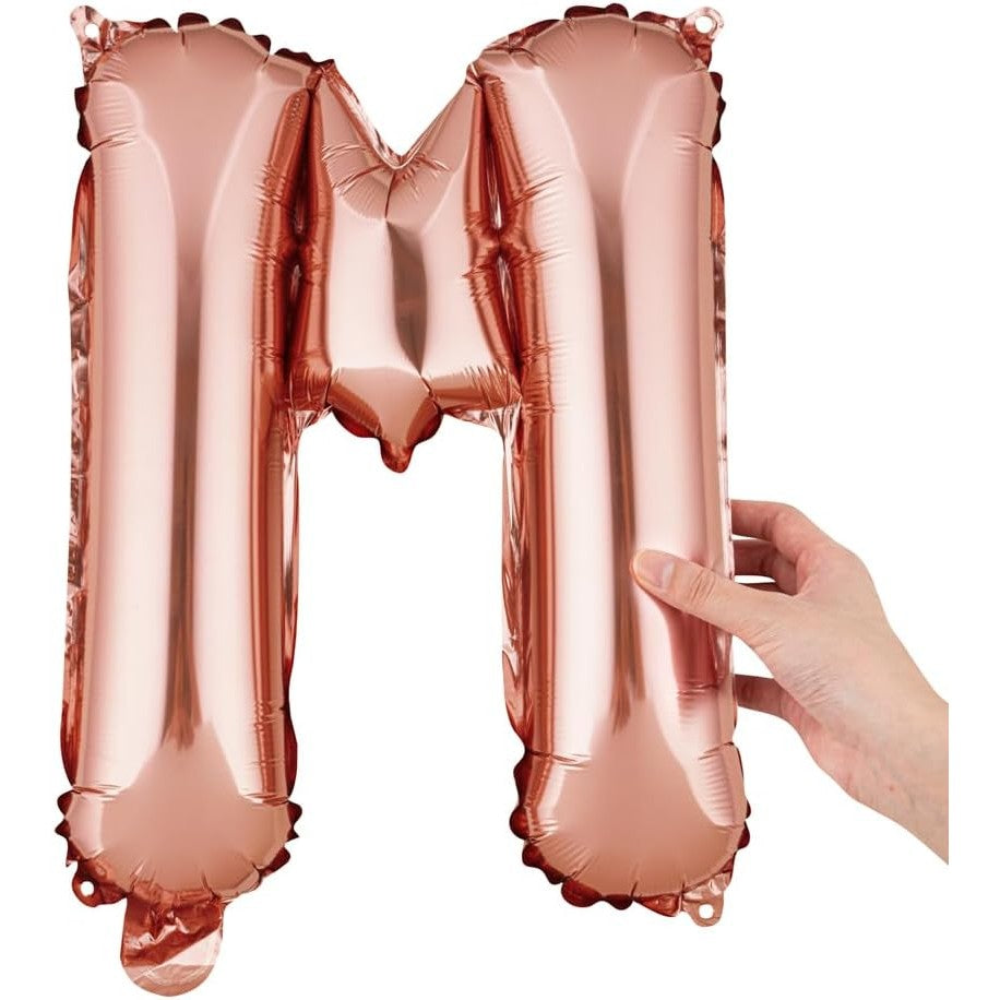 Balon Folie Metalizata Litera M, 40 Cm, Umflati Cu Heliu Sau Aer, Ambalaj Individual, Pai Inclus, Rose Gold - vivimall.ro