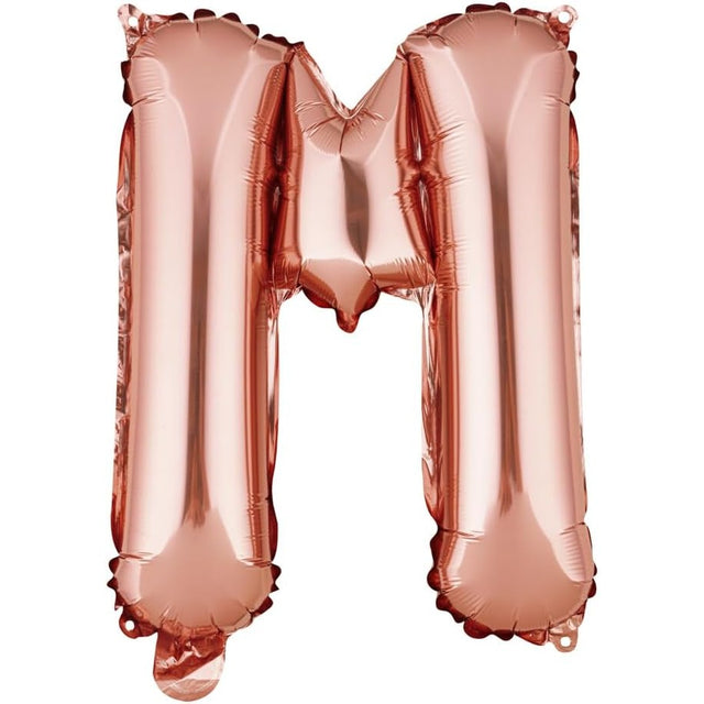 Balon Folie Metalizata Litera M, 40 Cm, Umflati Cu Heliu Sau Aer, Ambalaj Individual, Pai Inclus, Rose Gold - vivimall.ro