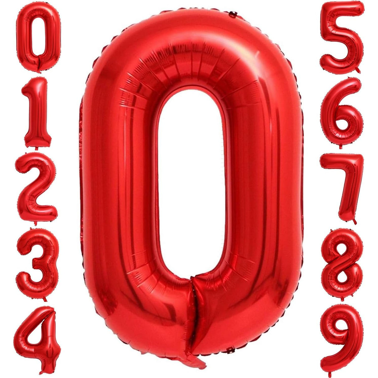 Balon Din Folie Metalizata, Figurina Cifra, Tema Aniversare 40 Cm, Ambalaj Individual, Pai Inclus, Umflare Cu Aer Sau Heliu, Cifra 0