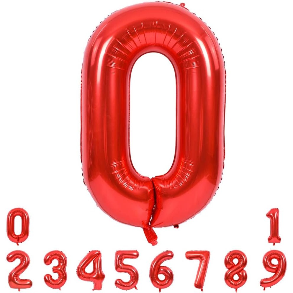 Balon Din Folie Metalizata, Figurina Cifra, Tema Aniversare 40 Cm, Ambalaj Individual, Pai Inclus, Umflare Cu Aer Sau Heliu, Cifra 0
