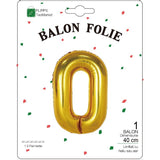 Balon Din Folie Metalizata, Figurina Cifra, Tema Aniversare 40 Cm, Ambalaj Individual, Pai Inclus, Umflare Cu Aer Sau Heliu, Cifra 0