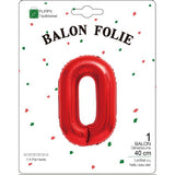 Balon Din Folie Metalizata, Figurina Cifra, Tema Aniversare 40 Cm, Ambalaj Individual, Pai Inclus, Umflare Cu Aer Sau Heliu, Cifra 0