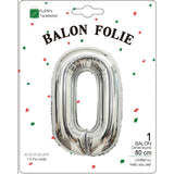 Balon Din Folie Metalizata, Figurina Cifra, Tema Aniversare 80 Cm, Ambalaj Individual, Pai Inclus, Umflare Cu Aer Sau Heliu, Cifra 0 - vivimall.ro
