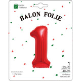 Balon Din Folie Metalizata, Figurina Cifra, Tema Aniversare 40 Cm, Ambalaj Individual, Pai Inclus, Umflare Cu Aer Sau Heliu, Cifra 1 - vivimall.ro