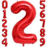 Balon Din Folie Metalizata, Figurina Cifra, Tema Aniversare 40 Cm, Ambalaj Individual, Pai Inclus, Umflare Cu Aer Sau Heliu, Cifra 2 - vivimall.ro