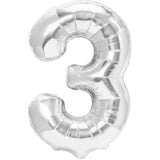 Balon Din Folie Metalizata, Figurina Cifra, Tema Aniversare 80 Cm, Ambalaj Individual, Pai Inclus, Umflare Cu Aer Sau Heliu, Cifra 3 - vivimall.ro
