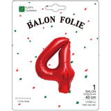 Balon Din Folie Metalizata, Figurina Cifra, Tema Aniversare 40 Cm, Ambalaj Individual, Pai Inclus, Umflare Cu Aer Sau Heliu, Cifra 4 - vivimall.ro