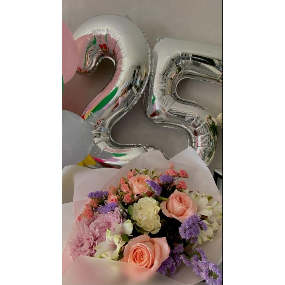 Balon Din Folie Metalizata, Figurina Cifra, Tema Aniversare 80 Cm, Ambalaj Individual, Pai Inclus, Umflare Cu Aer Sau Heliu, Cifra 5 - vivimall.ro