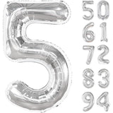 Balon Din Folie Metalizata, Figurina Cifra, Tema Aniversare 80 Cm, Ambalaj Individual, Pai Inclus, Umflare Cu Aer Sau Heliu, Cifra 5 - vivimall.ro