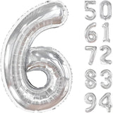 Balon Din Folie Metalizata, Figurina Cifra, Tema Aniversare 80 Cm, Ambalaj Individual, Pai Inclus, Umflare Cu Aer Sau Heliu, Cifra 6 - vivimall.ro
