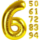 Balon Din Folie Metalizata, Figurina Cifra, Tema Aniversare 80 Cm, Ambalaj Individual, Pai Inclus, Umflare Cu Aer Sau Heliu, Cifra 6