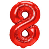 Balon Din Folie Metalizata Figurina Cifra, Tema Aniversare 40 Cm, Ambalaj Individual, Pai Inclus, Umflare Cu Aer Sau Heliu, Cifra 8 - vivimall.ro