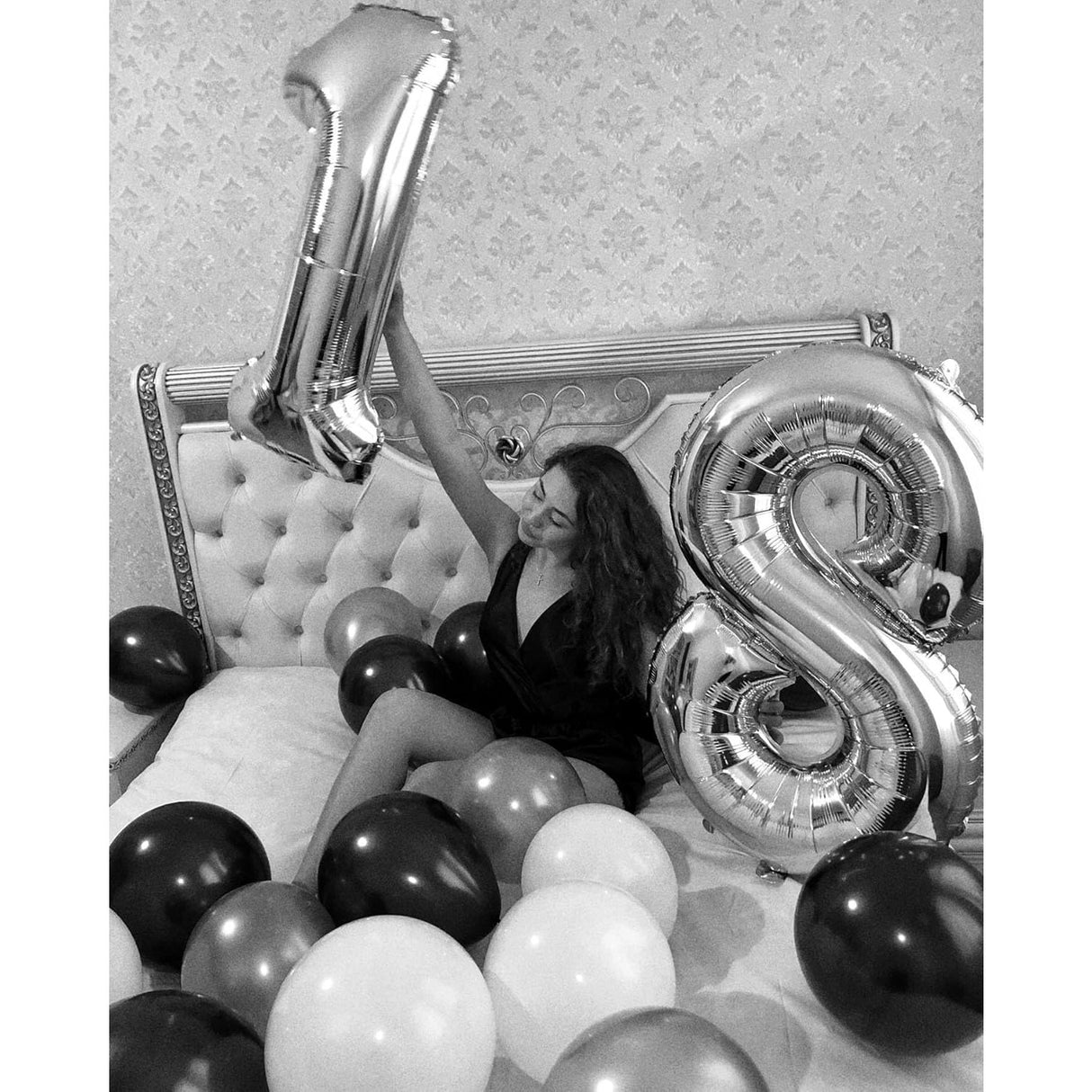 Balon Din Folie Metalizata, Figurina Cifra, Tema Aniversare 80 Cm, Ambalaj Individual, Pai Inclus, Umflare Cu Aer Sau Heliu, Cifra 8 - vivimall.ro