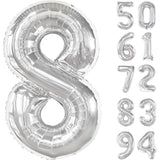 Balon Din Folie Metalizata, Figurina Cifra, Tema Aniversare 80 Cm, Ambalaj Individual, Pai Inclus, Umflare Cu Aer Sau Heliu, Cifra 8 - vivimall.ro