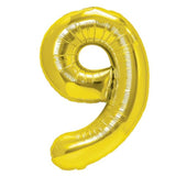 Balon Din Folie Metalizata, Figurina Cifra, Tema Aniversare 80 Cm, Ambalaj Individual, Pai Inclus, Umflare Cu Aer Sau Heliu, Cifra 9