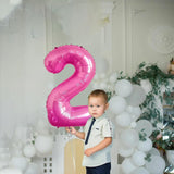 Balon Din Folie Metalizata, Figurina Cifra, Tema Aniversare 40 Cm, Ambalaj Individual, Pai Inclus, Umflare Cu Aer Sau Heliu, Cifra 2
