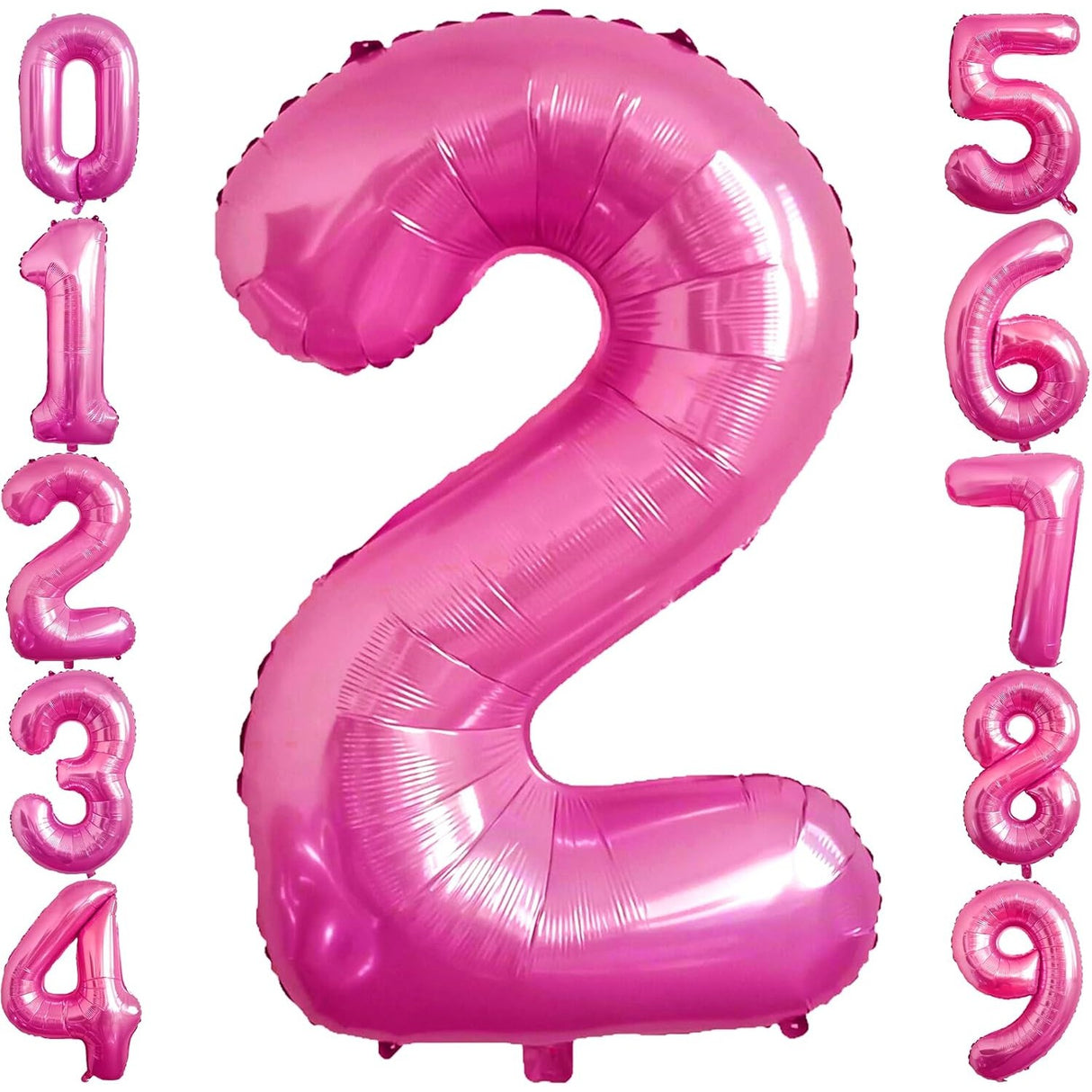 Balon Din Folie Metalizata, Figurina Cifra, Tema Aniversare 40 Cm, Ambalaj Individual, Pai Inclus, Umflare Cu Aer Sau Heliu, Cifra 2