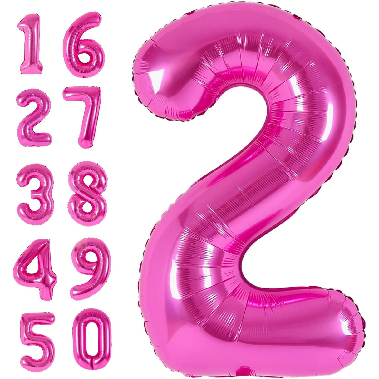 Balon Din Folie Metalizata, Figurina Cifra, Tema Aniversare 40 Cm, Ambalaj Individual, Pai Inclus, Umflare Cu Aer Sau Heliu, Cifra 2