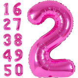 Balon Din Folie Metalizata, Figurina Cifra, Tema Aniversare 40 Cm, Ambalaj Individual, Pai Inclus, Umflare Cu Aer Sau Heliu, Cifra 2