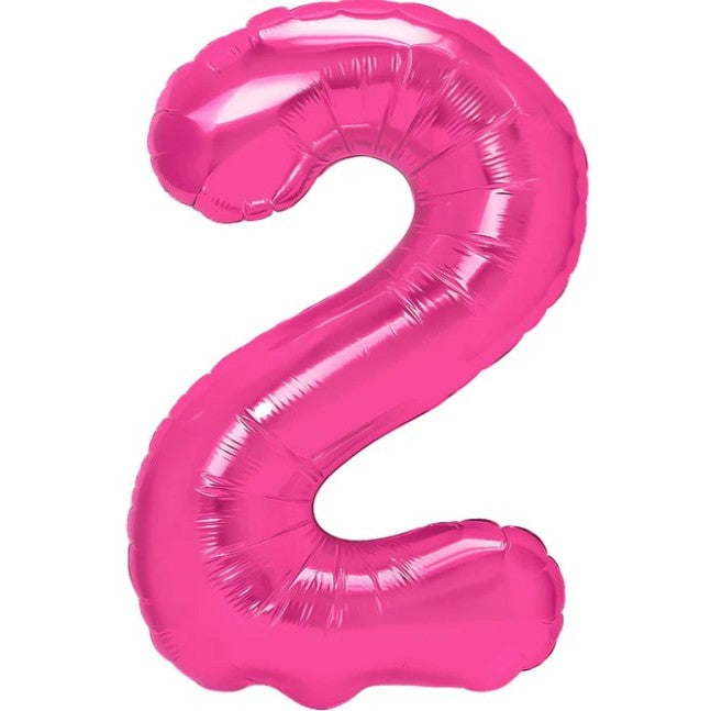 Balon Din Folie Metalizata, Figurina Cifra, Tema Aniversare 40 Cm, Ambalaj Individual, Pai Inclus, Umflare Cu Aer Sau Heliu, Cifra 2 - vivimall.ro