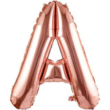 Balon Folie Metalizata Litera A, Vivimall, 100 cm, Umflati cu Heliu sau Aer, Ambalaj Individual, Pai inclus, Rose Gold - vivimall.ro
