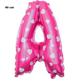 Balon Folie Metalizata Litera A, 40 Cm, Cu Imprimeu Inimioare, Umflati Cu Heliu Sau Aer, Ambalaj Individual, Pai Inclus - vivimall.ro