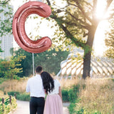 Balon Folie Metalizata Litera C, 100 Cm, Umflati Cu Heliu Sau Aer, Ambalaj Individual, Pai Inclus, Rose Gold - vivimall.ro