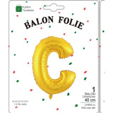 Balon Folie Metalizata Litera C, 40 Cm, Umflati Cu Heliu Sau Aer, Ambalaj Individual, Pai Inclus - vivimall.ro