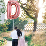 Balon Folie Metalizata Litera D, Vivimall, 100 cm, Umflati cu Heliu sau Aer, Ambalaj Individual, Pai inclus, Rose Gold - vivimall.ro