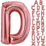 Balon Folie Metalizata Litera D, 80 Cm, Umflati Cu Heliu Sau Aer, Ambalaj Individual, Pai Inclus, Rose Gold - vivimall.ro