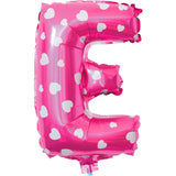 Balon Folie Metalizata Litera E, Vivimall, 40 cm, Cu Imprimeu Inimioare, Umflati cu Heliu sau Aer, Ambalaj Individual, Pai inclus, Roz - vivimall.ro