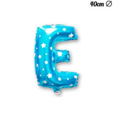 Balon Folie Metalizata Litera E, 40 Cm, Cu Imprimeu Stelute, Umflati Cu Heliu Sau Aer, Ambalaj Individual, Pai Inclus - vivimall.ro