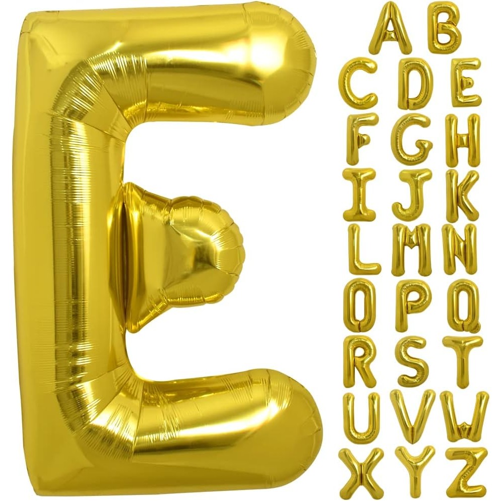Balon Folie Metalizata Litera E, 40 Cm, Umflati Cu Heliu Sau Aer, Ambalaj Individual, Pai Inclus - vivimall.ro